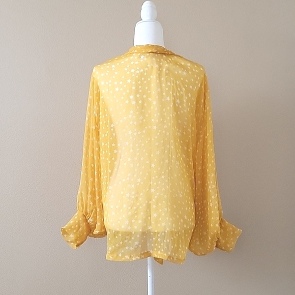 Free People Womens Yellow Star Dazed Tie Front Kimono Boho Breezy Outdoor - Picture 5 of 7